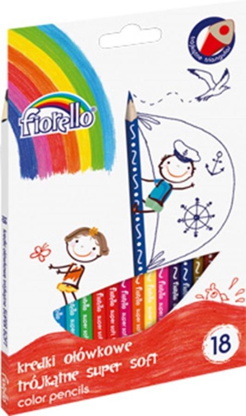 TRIANGULAR PENCILS FIORELLO SUPER SOFT 18 COLOR