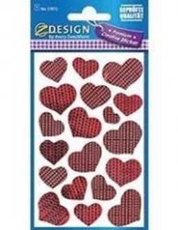 STICKERS 8X16 CM HOLOGRAPHIC HEARTS ZWECKFORM 57872