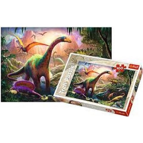 PUZZLE 100 PIECES THE WORLD OF DINOSAURS TREFL 16277 TR