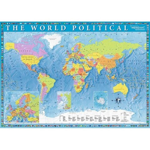 PUZZLE 2000 PIECES POLITICAL MAP OF THE WORLD TREFL 27099