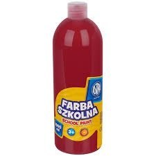 SCHOOL PAINT 1 L DARK RED BOTTLE ASTRA 301217044