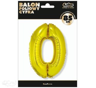 BALLOON NUMBER 0 85 CM GOLD GODAN GODAN