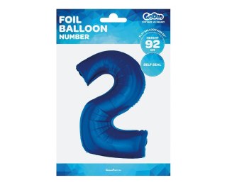FOIL BALLOON "NUMBER 2", BLUE, 92 CM FG-C85N2 GODAN