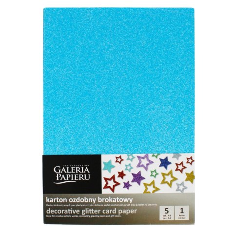 CRAFT CARDBOARD A4 GLITTER BLUE 210G FOL PACK5PCS GAL PAP 208109 GAL ARGO