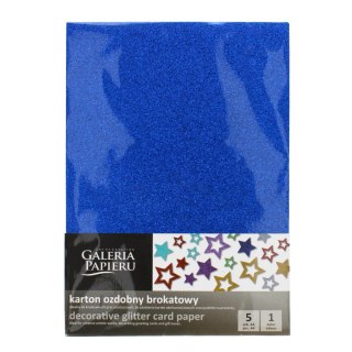 CRAFT CARDBOARD A4 BLUE GLITTER 210G FOLLOW PACK5PCS GAL PAP ARGO 208110 GAL ARGO