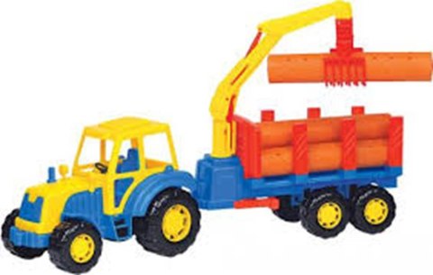 PLASTIC TRACTOR WITH TRAILER 59CM POLESIE 35370 POLESIE