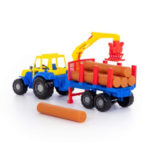 PLASTIC TRACTOR WITH TRAILER 59CM POLESIE 35370 POLESIE