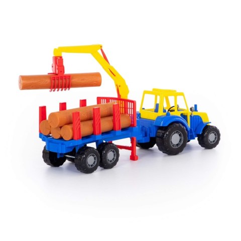 PLASTIC TRACTOR WITH TRAILER 59CM POLESIE 35370 POLESIE