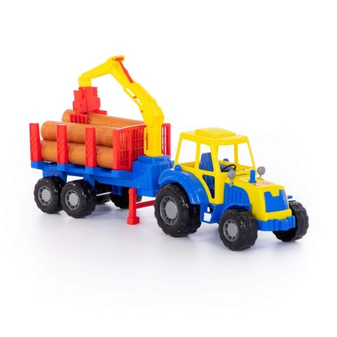 PLASTIC TRACTOR WITH TRAILER 59CM POLESIE 35370 POLESIE