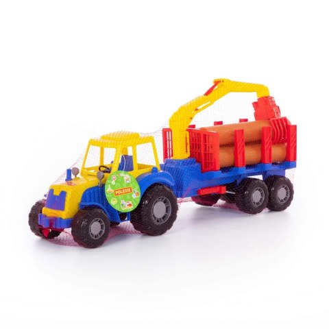 PLASTIC TRACTOR WITH TRAILER 59CM POLESIE 35370 POLESIE