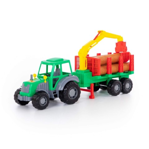 PLASTIC TRACTOR WITH TRAILER 59CM POLESIE 35370 POLESIE