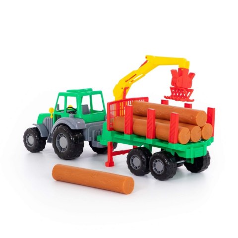 PLASTIC TRACTOR WITH TRAILER 59CM POLESIE 35370 POLESIE