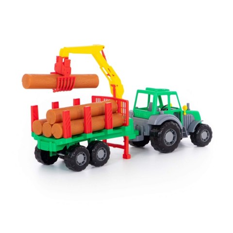 PLASTIC TRACTOR WITH TRAILER 59CM POLESIE 35370 POLESIE