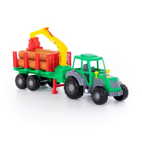 PLASTIC TRACTOR WITH TRAILER 59CM POLESIE 35370 POLESIE