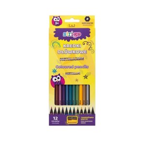 PENCILS 12 METALLIC COLORS WITH STRIGO SHARPER SSC118