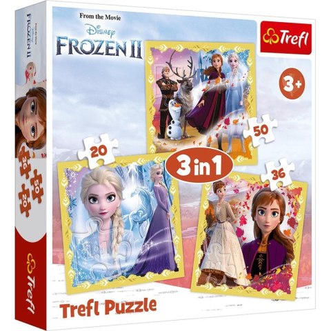 PUZZLE 3IN1 THE POWER OF ANNA AND ELSA TREFL 34847