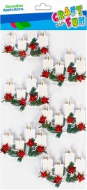STICKERS CHRISTMAS 3D CANDLES CRAFT WITH FUN 501765 CRAFT WITH FUN