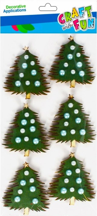 DECORATIVE WOODEN ORNAMENT CHRISTMAS 3D STICKER CHRISTMAS TREE CRAFT WITH FUN 501775 CRAFT WITH FUN