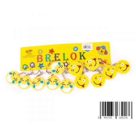 KEY RING 4 CM RUBBER SMILE PACK 12 PCS MIDEX 0595D MID TOYS