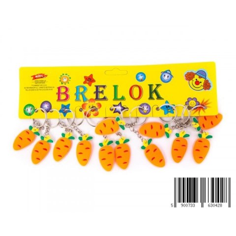 KEY RING 4 CM RUBBER CARROT PACK 12 PCS MIDEX 0707L MID TOYS