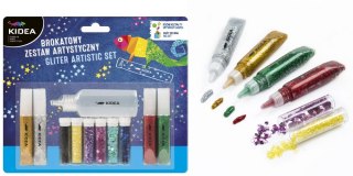 LOOSE GLITTER WITH SEQUINS, GLITTER GLUE AND MIX GLUE PACK.11 PCS. KIDEA BZAKA DERFORM