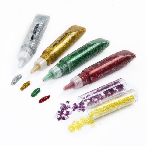 LOOSE GLITTER WITH SEQUINS, GLITTER GLUE AND MIX GLUE PACK.11 PCS. KIDEA BZAKA DERFORM