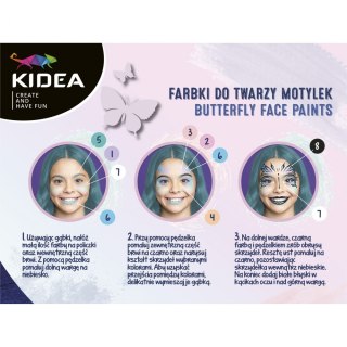 FACE PAINTS 8 COLORS WITH BUTTERFLY ACCESSORIES KIDEA FDTM8KKA DERFORM