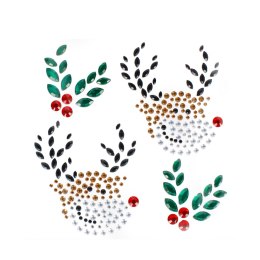 DECORATION SELF-ADHESIVE CHRISTMAS CRYSTALS REINDEER CRAFT WITH FUN 501889 CRAFT WITH FUN