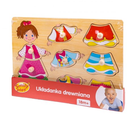 WOODEN PUZZLE CLOTHES GIRL 7 pcs. FOL SMILY PLAY SPW83604AN