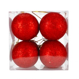 CHRISTMAS TREE DECORATION BAUBLE GLITTER RED PACK OF 8 PCS. ARPEX BN6486CZE ARPEX