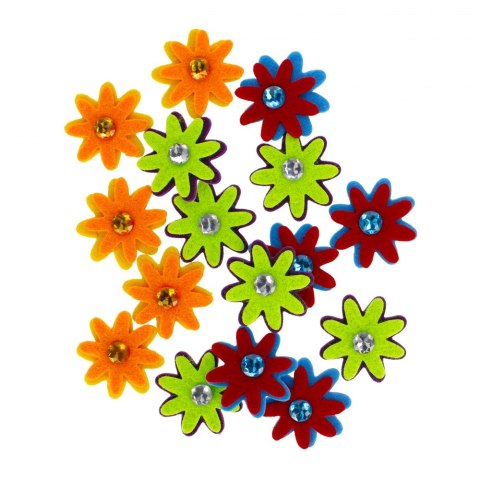 DECORATIVE FELT FLOWERS PACK16 PCS. CRAFT WITH FUN 439261