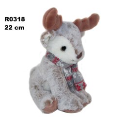 REINDEER 20CM SITTING IN A SA SUN-DAY SCARF