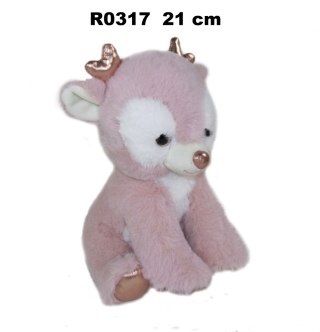 REINDEER PLUSH TOY 20CM SITTING GOLDEN HORNS SA SUN-DAY