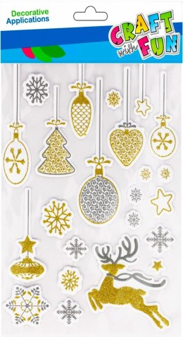 STICKERS CHRISTMAS REINDEER GLITTER CRAFT WITH FUN 501422 CRAFT WITH FUN