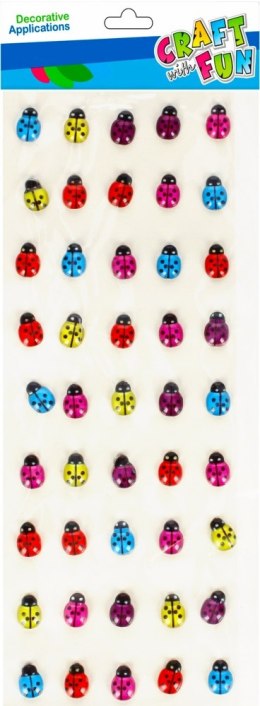 DECORATIVE SELF-ADHESIVE DECORATION LADYBUGS PACK OF 50 PCS. CRAFT WITH FUN 501447 CRAFT WITH FUN