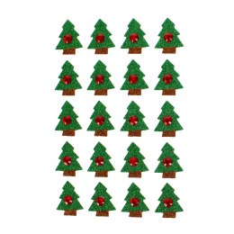 DECORATIVE SELF-ADHESIVE EVA GLITTER CHRISTMAS TREE PACK OF 20 PCS. CRAFT WITH FUN 501367 CRAFT WITH FUN