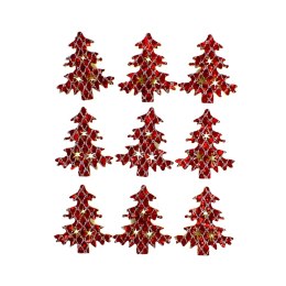DECORATIVE SELF-ADHESIVE EVA GLITTER CHRISTMAS TREE PACK OF 9 PCS. CRAFT WITH FUN 501370 CRAFT WITH FUN