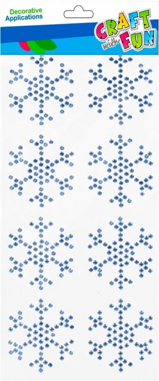 DECORATIVE SELF-ADHESIVE DECORATION SNOWFLAKE CRYSTALS PACK 8 PCS. CRAFT WITH FUN 501452 CRAFT WITH FUN