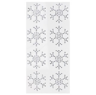 DECORATIVE SELF-ADHESIVE DECORATION SNOWFLAKE CRYSTALS PACK 8 PCS. CRAFT WITH FUN 501453 CRAFT WITH FUN
