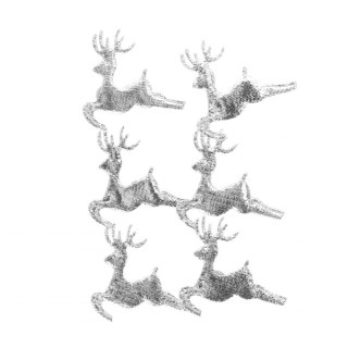 DECORATIVE SELF-ADHESIVE FABRIC DECORATION REINDEER PACK OF 6 PCS. CRAFT WITH FUN 501454 CRAFT WITH FUN
