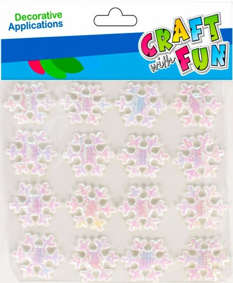DECORATIVE SELF-ADHESIVE MATERIAL DECORATION SNOWFLAKES PACK OF 16 PCS. CRAFT WITH FUN 501457 CRAFT WITH FUN