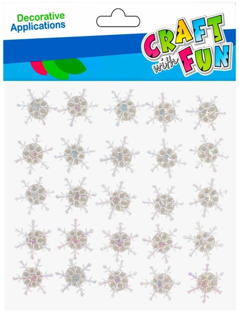 DECORATIVE SELF-ADHESIVE DECORATION SNOWFLAKES CHRISTMAS PACK.25 PCS. CRAFT WITH FUN 501458 CRAFT WITH FUN