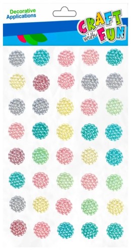 DECORATIVE DESIGN SELF-ADHESIVE PEARLS FLOWERS PACK 40 PCS. CRAFT WITH FUN 501483 CRAFT WITH FUN