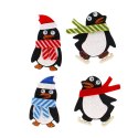 SELF-ADHESIVE FELT DECORATION PENGUIN CHRISTMAS PACK 4 PCS. CRAFT WITH FUN 501377 CRAFT WITH FUN