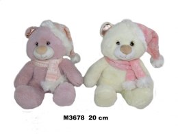 BOW 20CM PLUSH TOY SITTING IN HAT AND SCARF SA SUN-DAY