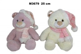 BOW 25CM PLUSH TOY SITTING IN HAT AND SCARF SA SUN-DAY