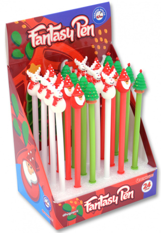 Christmas pen in the shape of Santa Claus - box of 24 pieces