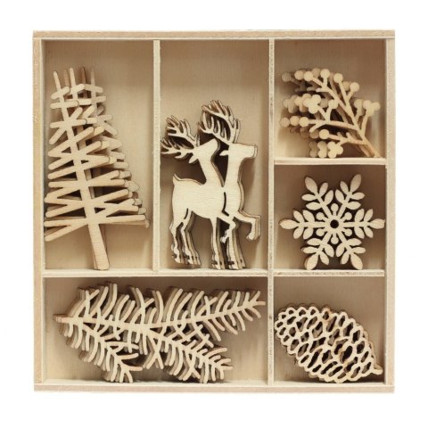 DECORATIVE WOODEN CHRISTMAS TREE/REINDEER PACK 30PCS WB ARGO 253044 ARG ARGO