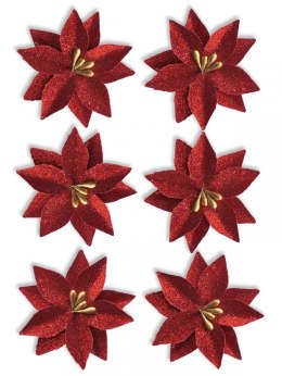 DECORATIVE FLOWERS SELF-ADHESIVE FLOWERS POINSECTION RED PACK OF 6 PCS. ARGO 252037 GAL ARGO
