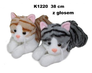 PLUSH TOY CAT WITH VOICE 38CM LYING KOL SA FOL SUN-DAY